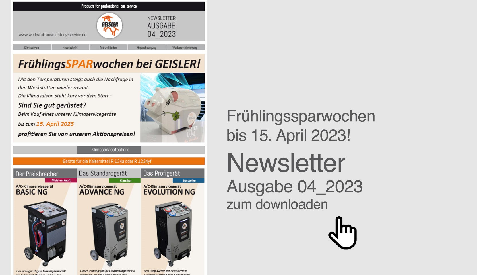 Newsletter Frühlingssparwochen